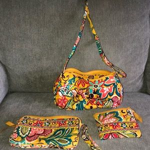 Vera Bradley purse, wristlet and coin bag.